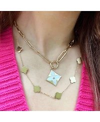 The Lovery Mother of Pearl Luxe Flower Charm 14K Gold 17 millimeters