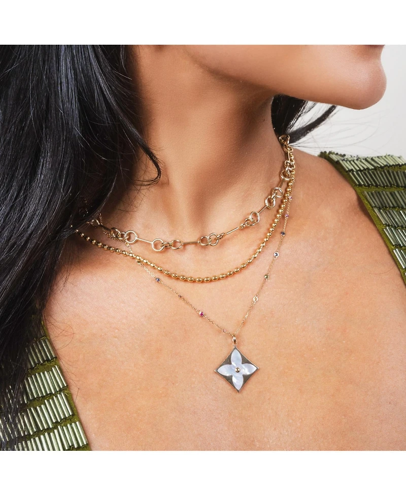 The Lovery Interlocked Circle Chain Necklace 14K Gold