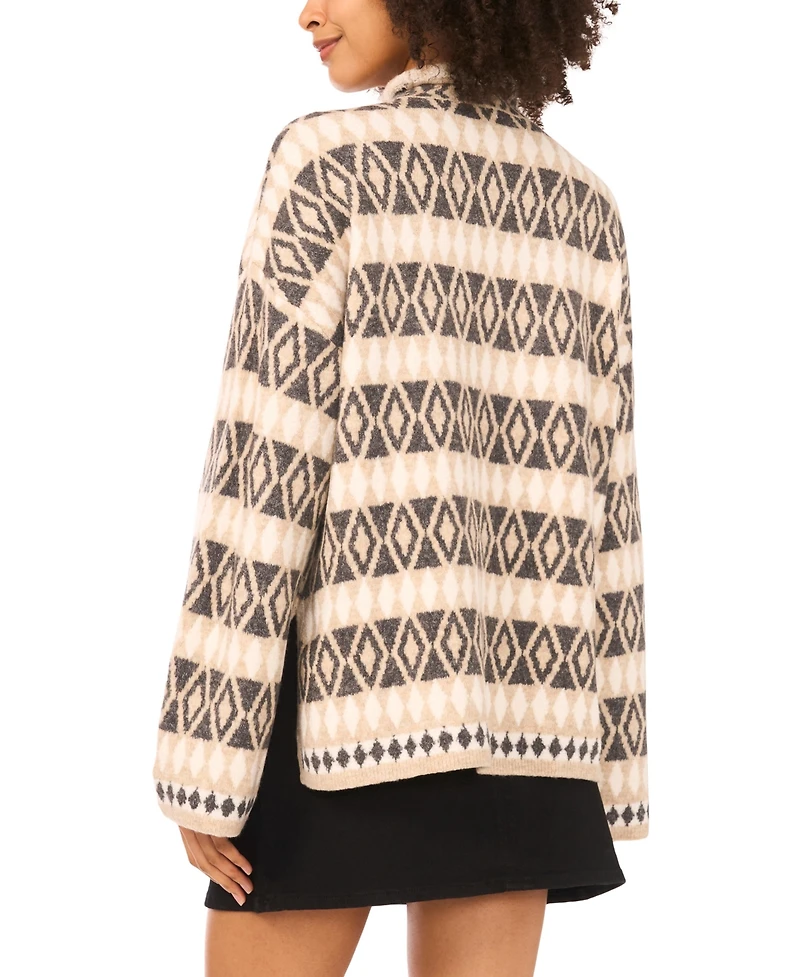 Vince Camuto Women's Diamond Pattern Turtle Neck Sweater