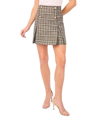 CeCe Women's Princess Line Slits and Buttons Mini Skirt