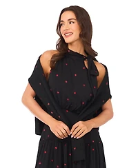 CeCe Women's Halter Tie Neck Tiered Maxi Dress