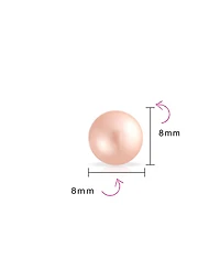 Bling Jewelry Set Of 3 White Black Pink Simulated Pearl Stud Ball Earrings Sterling Silver 8MM