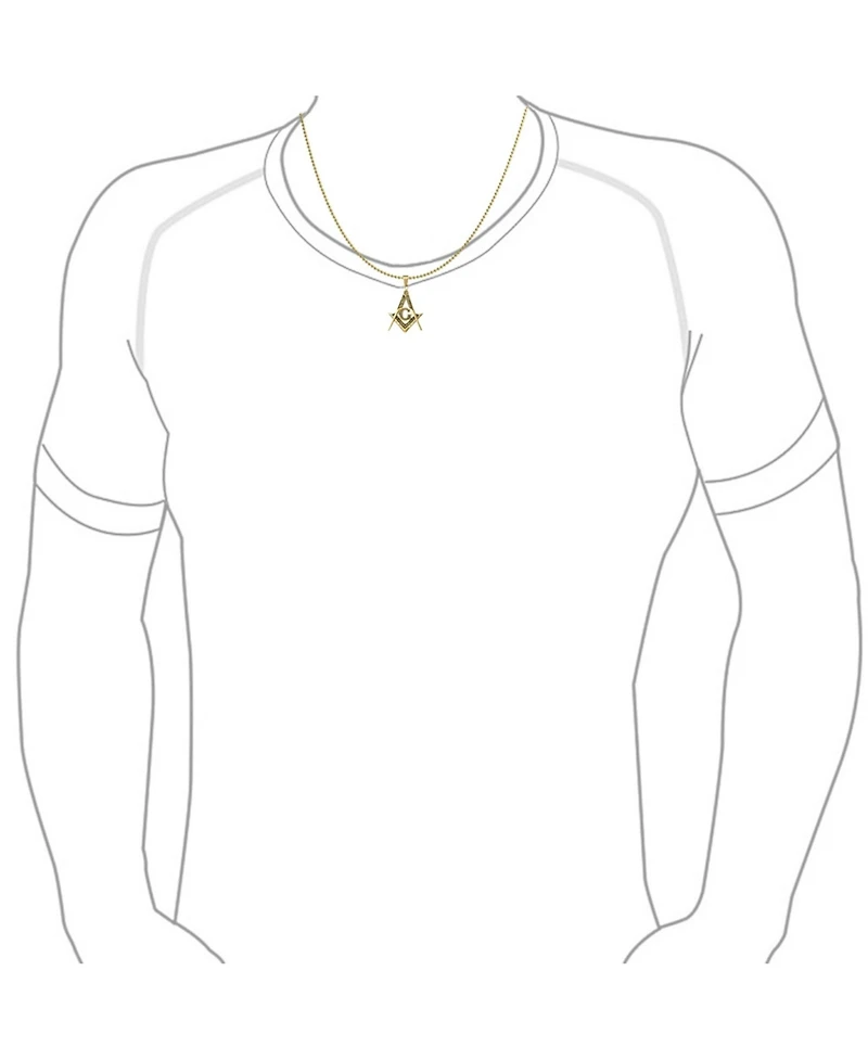 Bling Jewelry Set of 2 Freemason Masonic Symbol Pendant Necklace Silver Gold Plated Oxidized