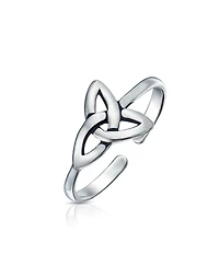 Bling Jewelry Set of 2 Egyptian Ankh Cross and Celtic Trinity Knot Midi Toe Ring Silver