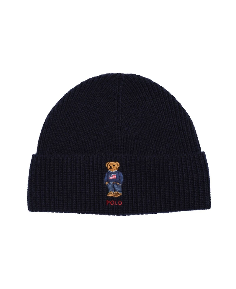 Polo Ralph Lauren Men's Solid Flag Bear Beanie