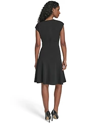 Tommy Hilfiger Women's V-Neck Fit and Flare Dress
