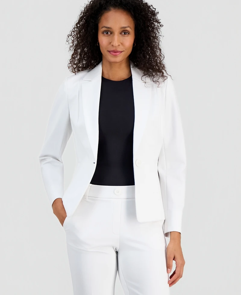 Kasper Compression One-Button Long-Sleeve Jacket, Regular & Petite