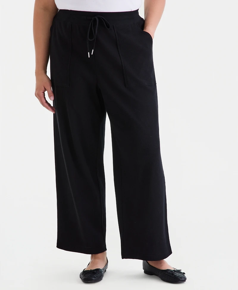 Style & Co Plus Waffle-Knit Drawstring Pants, Macy's Exclusive