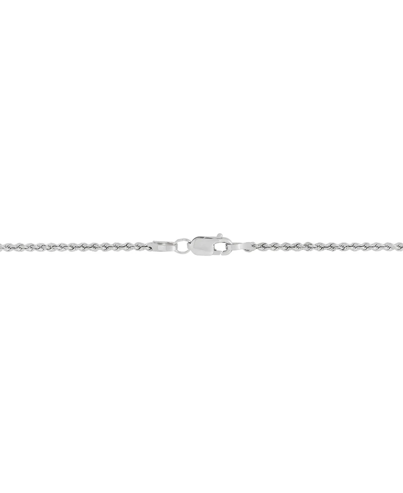 Macy's Hollow Glitter Rope Chain Necklace in 14K White Gold