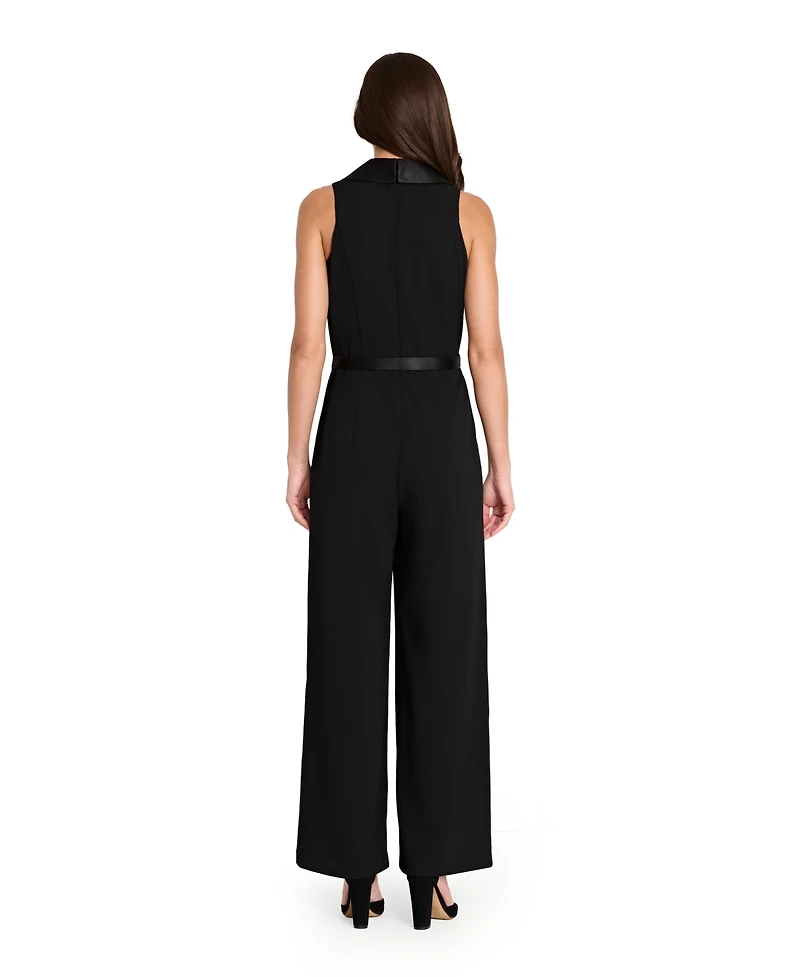 Tahari Asl Petite Halter Tuxedo Jumpsuit