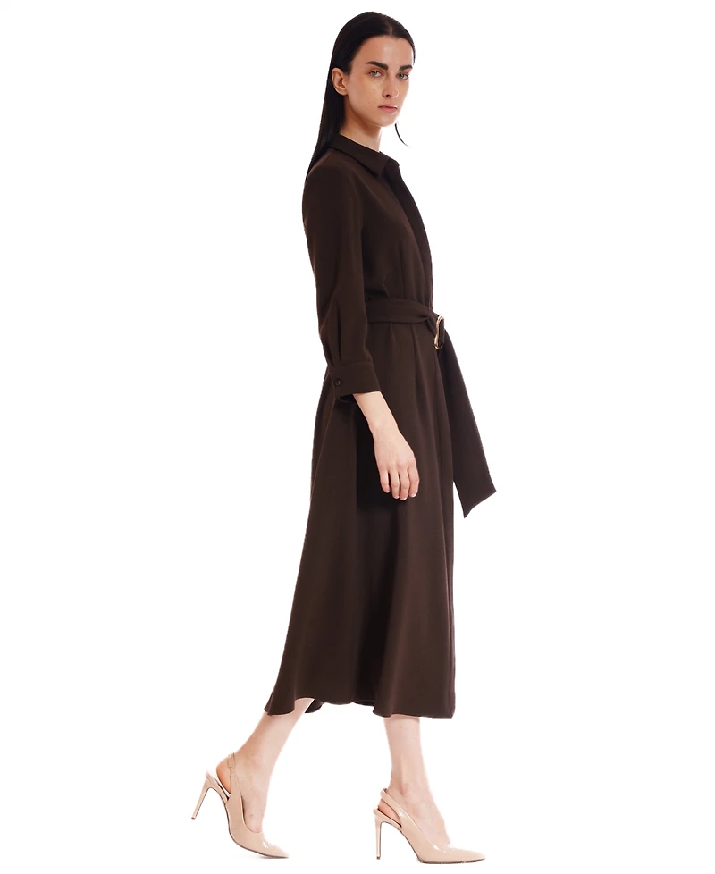 julia jordan Women's Long-Sleeve Belted Shirtdress