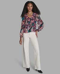 Bcbg Women's Ruffle Long-Sleeve Top