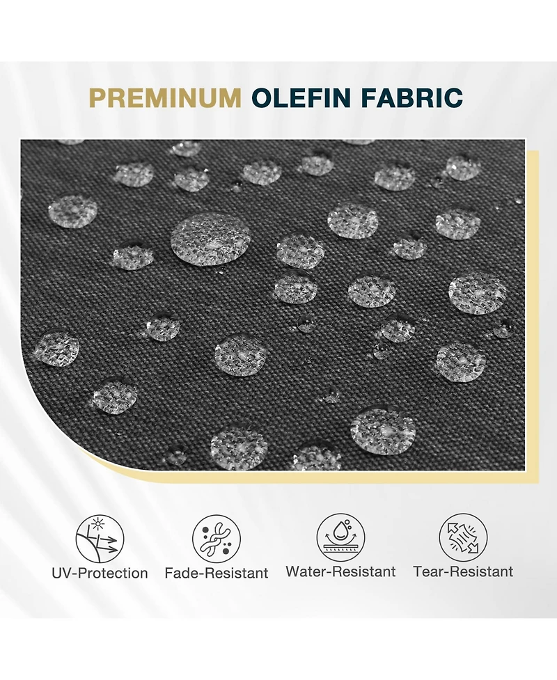 Aoodor Patio Bench Cushion Outdoor Olefin Fabric Slipcover Sponge Foam 46.5” x 17.7” 3” - Charcoal
