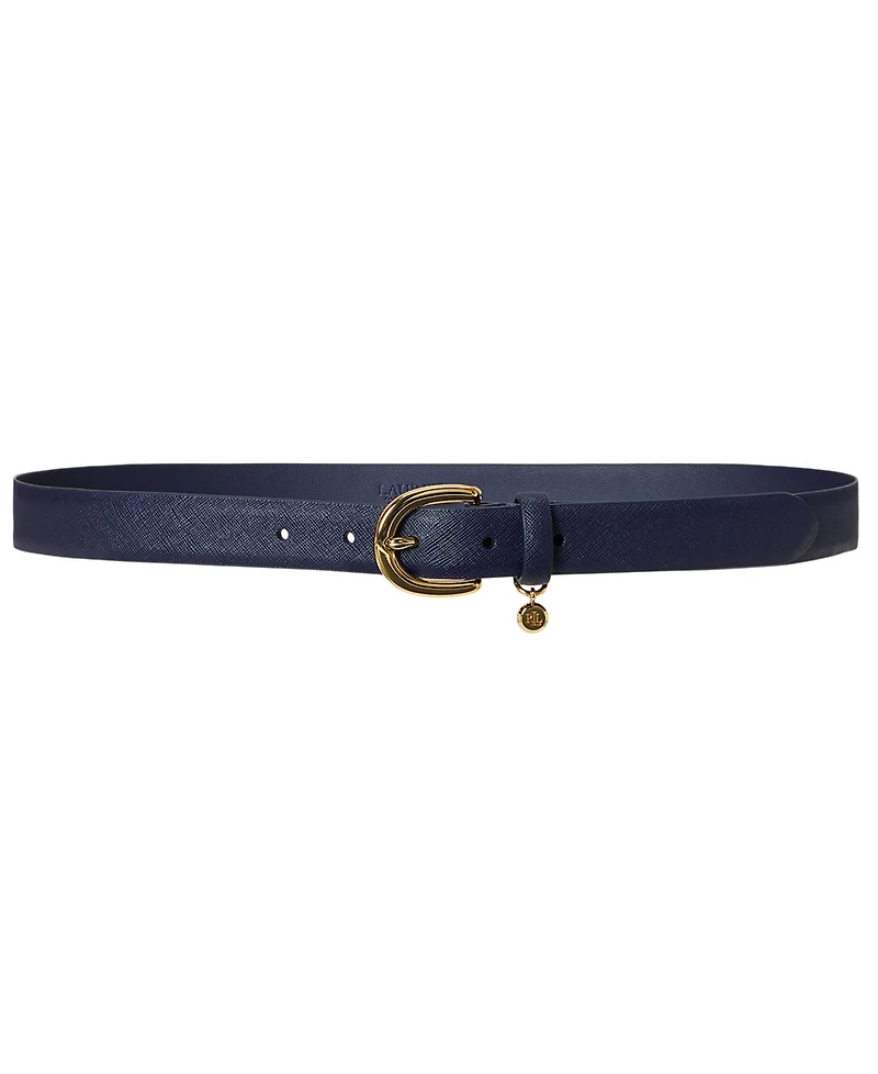 Lauren Ralph Women's Charm Crosshatch Leather Belt