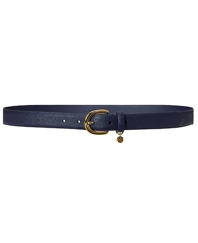 Lauren Ralph Women's Charm Crosshatch Leather Belt