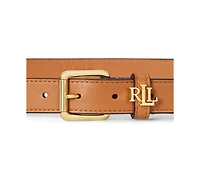 Lauren Ralph Women's Logo-Keeper Leather Skinny Belt