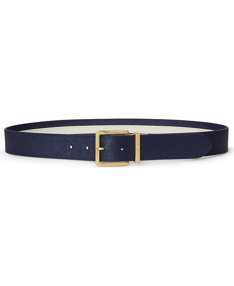Lauren Ralph Women's Two-Tone Reversible Crosshatch Belt