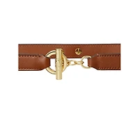Lauren Ralph Women's Smooth Leather Toggle Skinny Belt