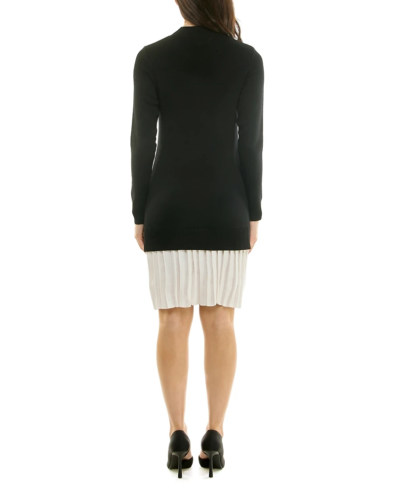 Taylor Women's Drop Waist Long-Sleeve Sweater Knit Dress