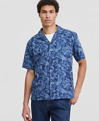 Sun + Stone Men's Short-Sleeve Leaf Print Button-Front Camp Shirt, Macy's Exclusive