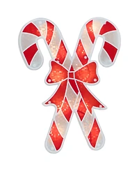 Northlight 12" Lighted Holographic Candy Cane Christmas Window Silhouette Decoration