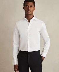Reiss Men's Cotton-Satin Cutaway-Collar Slim-Fit Shirt
