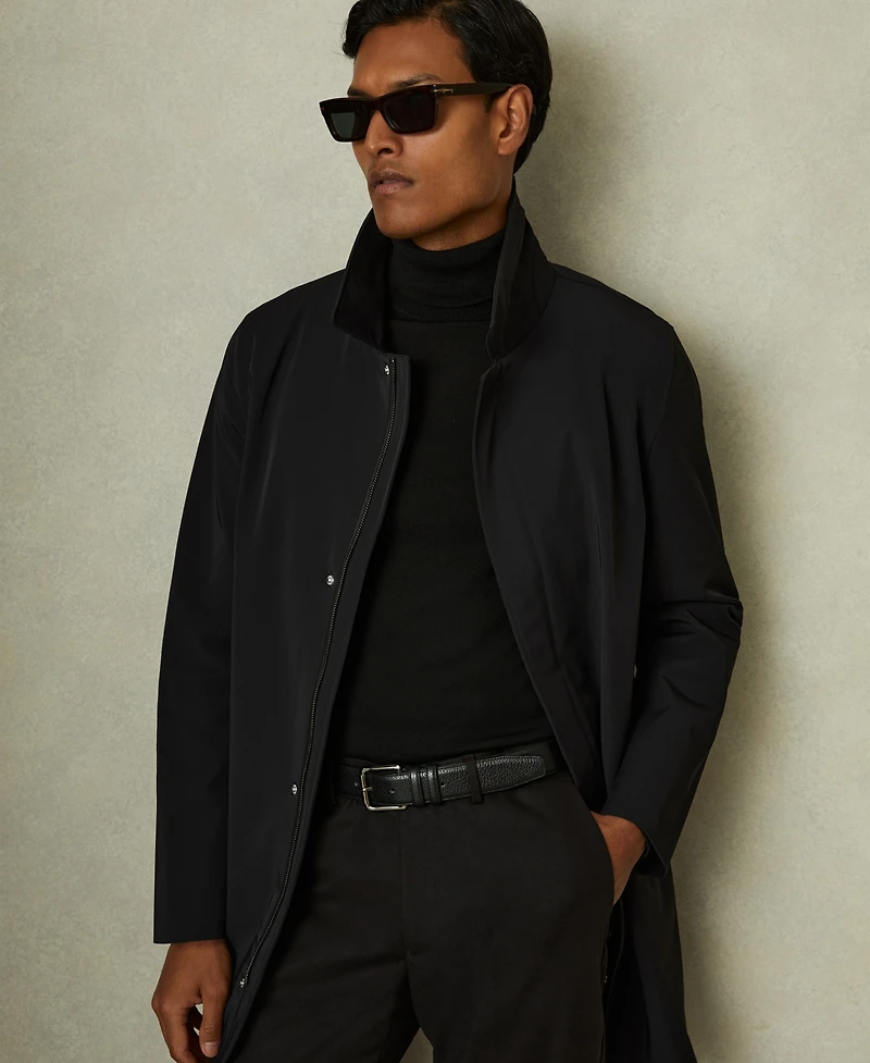 Reiss Men's Hybrid Removable Funnel Neck Overcoat