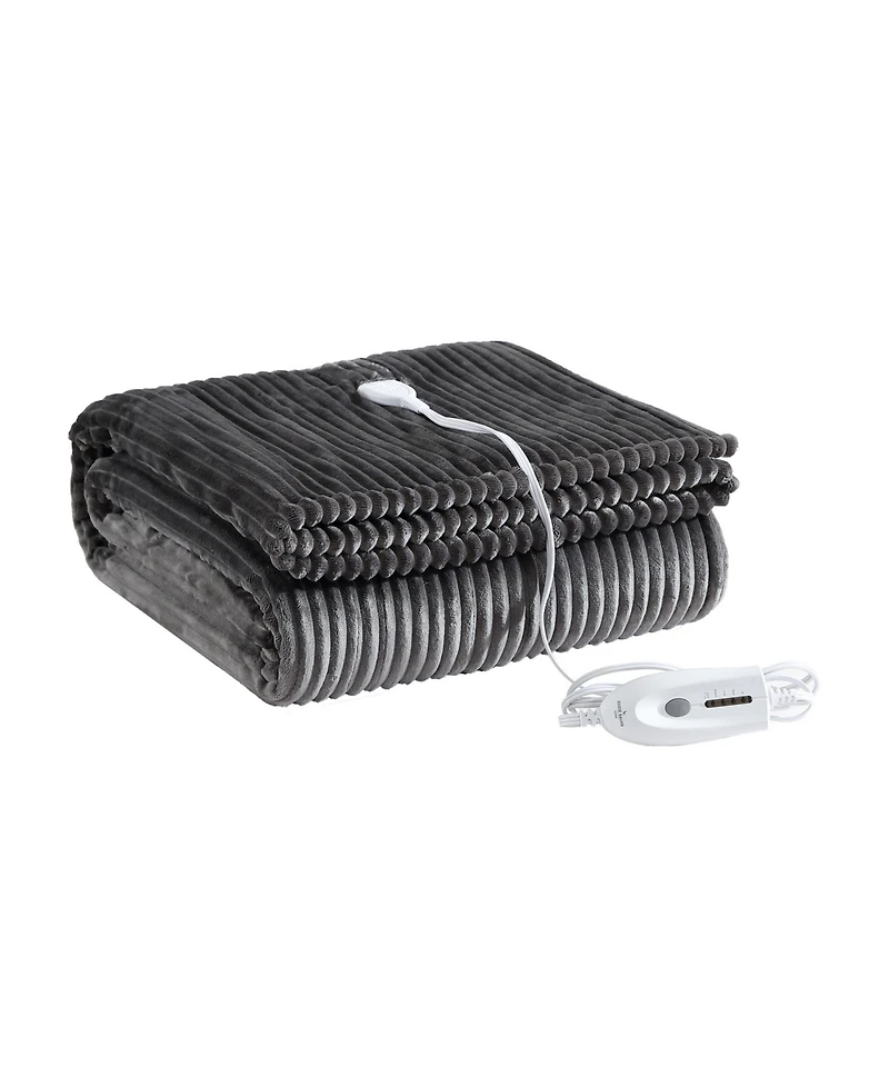 Eddie Bauer Mountain Valley Ribbed Plush Heated Blanket