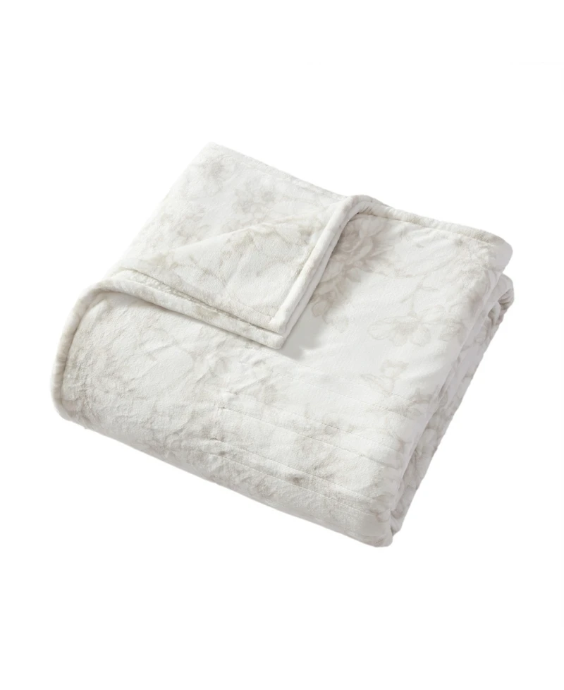 Laura Ashley Wistful Blooms Printed Plush Heated Blanket