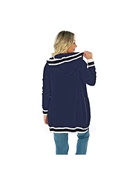 Gameday Couture Women's Navy Syracuse Orange Tri-Blend Rounded Stripe Cardigan