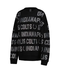 Gameday Couture Women's Black Indianapolis Colts Oversized Hype Era Rhinestone Text Sweatshirt