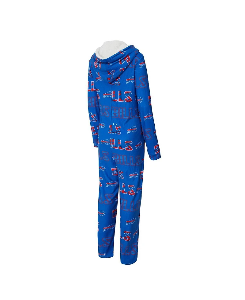 Concepts Sport Women's Royal Buffalo Bills Roadway Allover Print Microfleece Full-Zip Union Suit