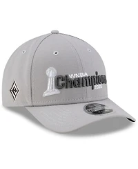New Era Men's Gray Las Vegas Aces 2025 Wnba Finals Champions Locker Room M-Crown 9FORTY Adjustable Hat
