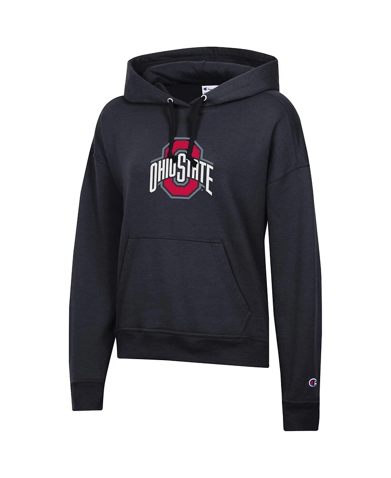 Champion Women's Black Ohio State Buckeyes Powerblend Fleece Pullover Hoodie