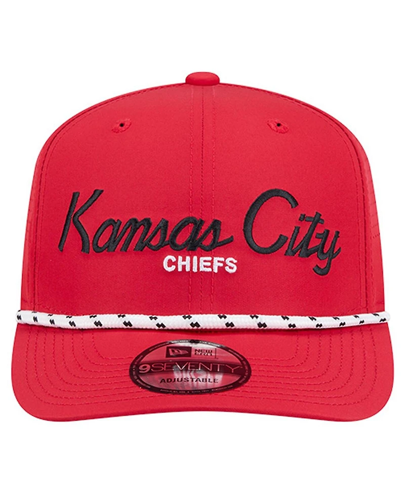 New Era Men's Red Kansas City Chiefs Script 9SEVENTY Adjustable Hat