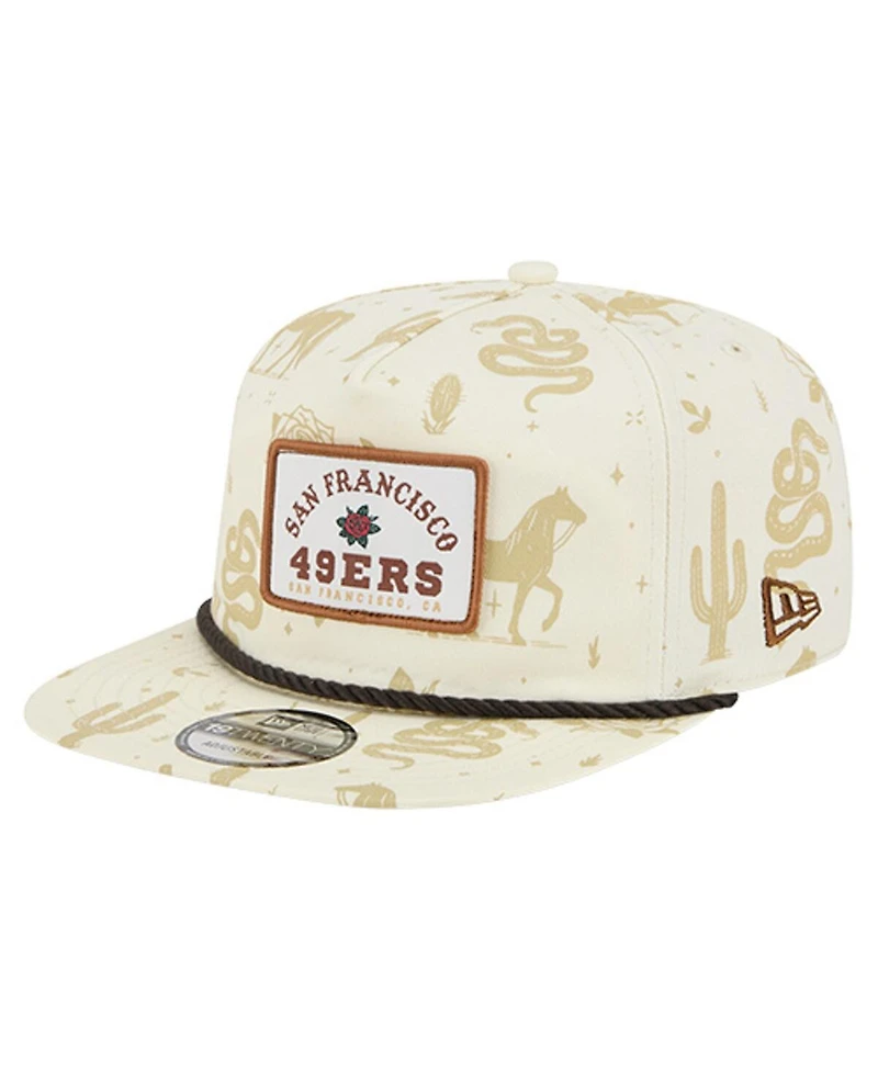 New Era Men's Cream San Francisco 49ers Desert Rose 19TWENTY Adjustable Hat