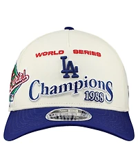 New Era Men's Cream/Royal Los Angeles Dodgers World Series 9FORTY M-Crown A-Frame Adjustable Hat