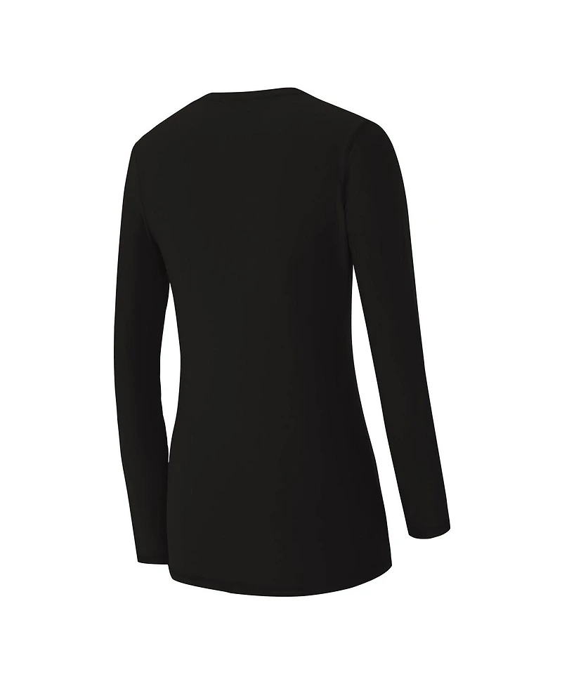 Concepts Sport Women's 2-Piece Black New Orleans Saints Chestnut Long Sleeve T-Shirt and Pants Sleep Set