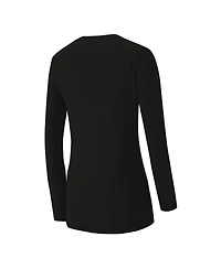 Concepts Sport Women's 2-Piece Black New Orleans Saints Chestnut Long Sleeve T-Shirt and Pants Sleep Set