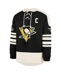'47 Brand Men's Sidney Crosby Black Pittsburgh Penguins Player Name Number Sweep Check Eternal Lacer Sweatshirt