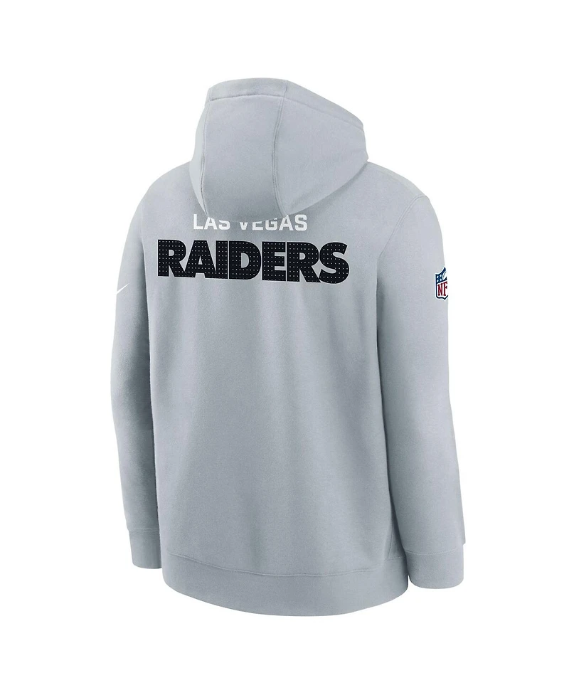 Nike Big Boys and Girls Silver Las Vegas Raiders Sideline Club Fleece Hoodie