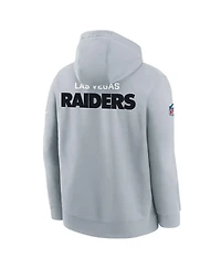 Nike Big Boys and Girls Silver Las Vegas Raiders Sideline Club Fleece Hoodie