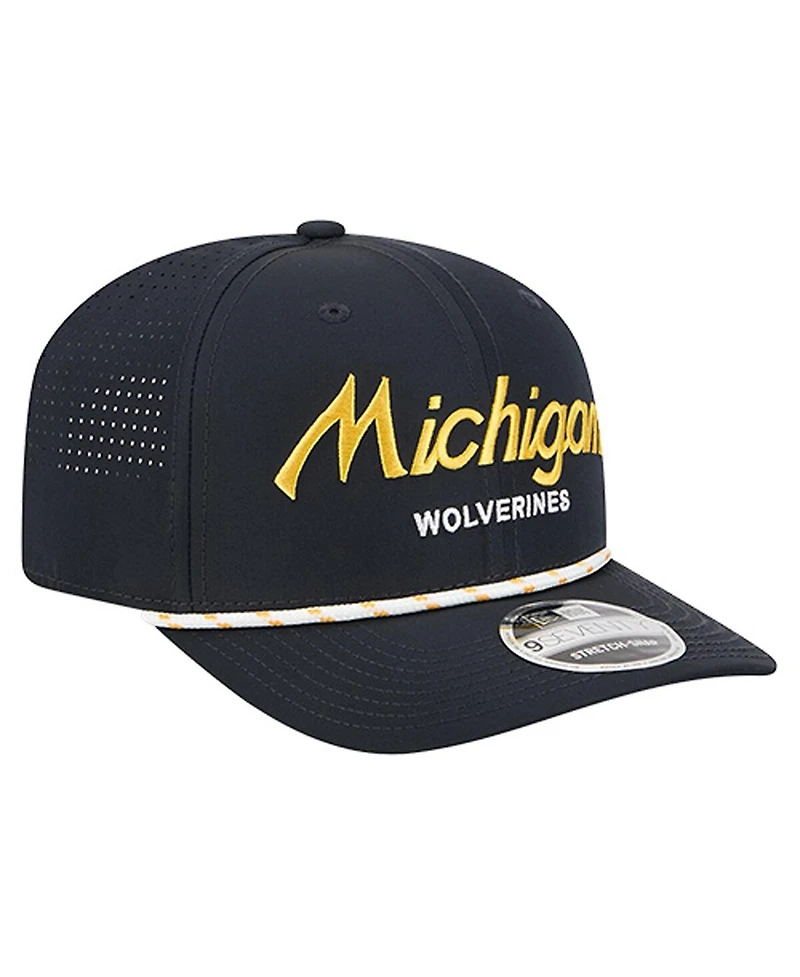New Era Men's Navy Michigan Wolverines Script Performance Rope 9SEVENTY Adjustable Hat