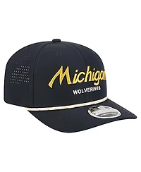 New Era Men's Navy Michigan Wolverines Script Performance Rope 9SEVENTY Adjustable Hat