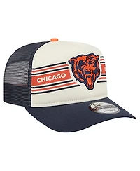 New Era Big Boys and Girls Cream/Navy Chicago Bears Banner 9FIFTY A-Frame Adjustable Trucker Hat