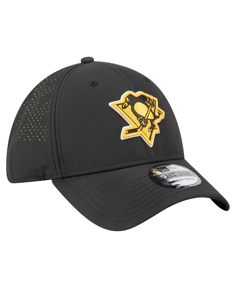 New Era Men's Black Pittsburgh Penguins Night 39THIRTY Flex Hat