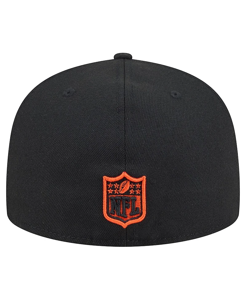 New Era Men's Black Cincinnati Bengals Head Oversized 59FIFTY Fitted Hat