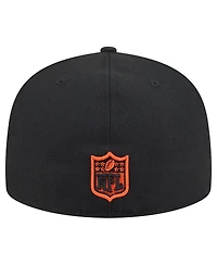 New Era Men's Black Cincinnati Bengals Head Oversized 59FIFTY Fitted Hat
