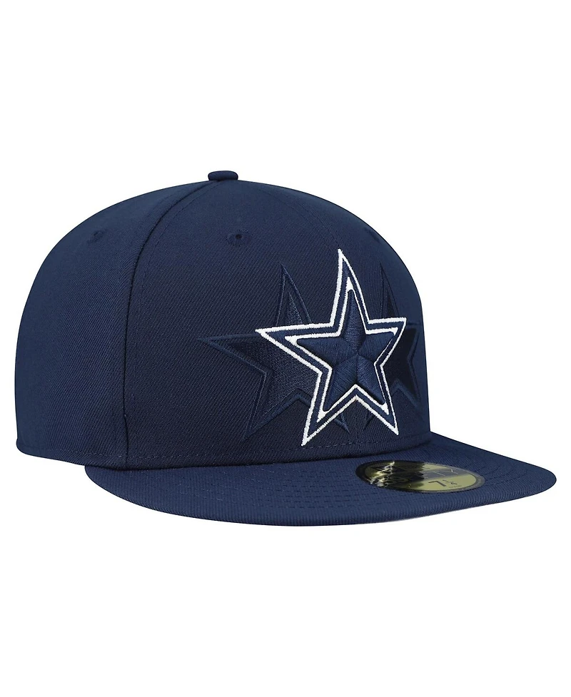 New Era Men's Navy Dallas Cowboys Tri-Hit 59FIFTY Fitted Hat
