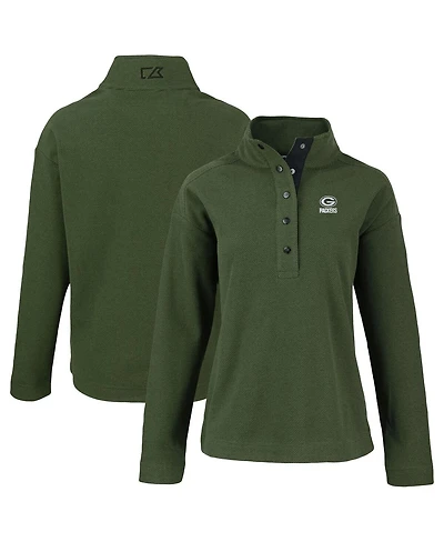 Cutter & Buck Women's Green Bay Packers Hunts Point Eco Half-Snap Sweatshirt